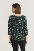 Wiskozowa bluzka w kwiaty rękaw 3/4