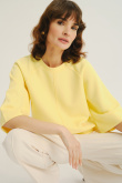Luźna żółta bluza z rękawem 3/4