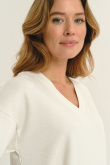 Basicowa biała bluza z rękawem 3/4