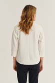 Basicowa biała bluza z rękawem 3/4