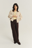 Lekka kremowa kurtka typu bomber