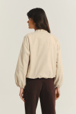 Lekka kremowa kurtka typu bomber