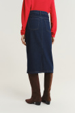 Jeansowa spódnica midi ciemny granat