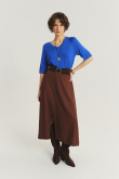 Brązowa lekko rozkloszowana spódnica midi