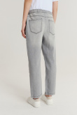 Jasnoszare jeansy z gumką w pasie
