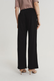 Szerokie wiskozowe spodnie w czarnym kolorze