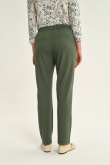 Oliwkowe spodnie z dresowej dzianiny