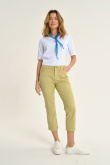 Bawełniane spodnie w limonkowym kolorze