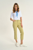Bawełniane spodnie w limonkowym kolorze
