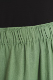Szerokie wiskozowo-lniane spodnie w oliwkowym kolorze
