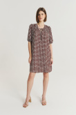 Wiskozowa sukienka z nadrukiem w kropki