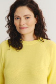 Luźny żółty sweter z rękawem 3/4