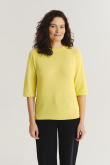 Luźny żółty sweter z rękawem 3/4
