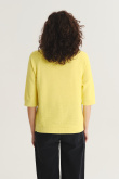 Luźny żółty sweter z rękawem 3/4