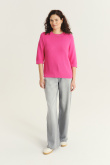 Różowy sweter z rękawem 3/4