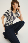 Biało-czarny top w paski