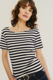 Biało-czarny top w paski