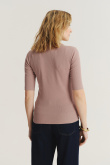 Dopasowany top w kolorze brudnego różu