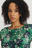 Zielony top z nadrukiem w kwiaty