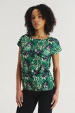 Zielony top z nadrukiem w kwiaty