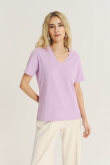 Lawendowy top z krótkim rękawem
