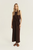 Stylowy top w kolorze ciemnej czekolady