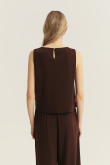 Stylowy top w kolorze ciemnej czekolady