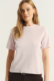 Basicowy t-shirt w pastelowym odcieniu różu