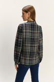 Stylowa koszula z lekko bufiastymi rękawami nadruk w kratę