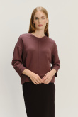Uniwersalna bluza z rękawem 3/4 ciemny brąż