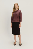 Uniwersalna bluza z rękawem 3/4 ciemny brąż