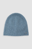Niebieska prążkowana czapka beanie