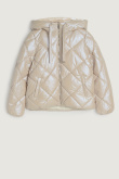 Pikowana kremowa kurtka z holograficznym połyskiem Pikowana kremowa kurtka z holograficznym połyskiem