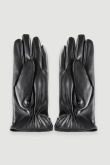 Czarne eleganckie rękawiczki z ekoskóry 