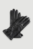 Czarne eleganckie rękawiczki z ekoskóry 