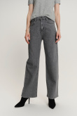 Ciemnoszare spodnie jeansowe wide leg