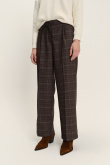Proste luźne spodnie z nadrukiem w kratę
