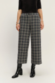 Szerokie wiskozowe spodnie w kratę
