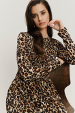 Stylowa sukienka midi z printem animal