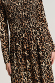 Stylowa sukienka midi z printem animal
