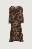 Sukienka midi z paskiem w talii nadruk animal