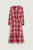 Wiskozowa sukienka w czerwoną kratę