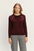 Burgundowy sweter z miękkiej dzianiny