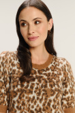 Sweter z krótkim rękawem w zwierzęcy print 