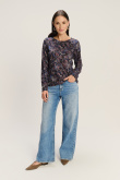 Uniwersalny sweter z kolorowym nadrukiem paisley
