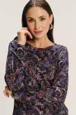 Uniwersalny sweter z kolorowym nadrukiem paisley Uniwersalny sweter z kolorowym nadrukiem paisley