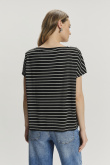 Luźny czarny top z drobne paski