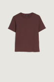 Bawełniany t-shirt basic brązowy