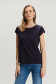 Ciemnogranatowy t-shirt z bawełny