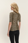 Dopasowany dzianinowy top z nadrukiem w panterkę